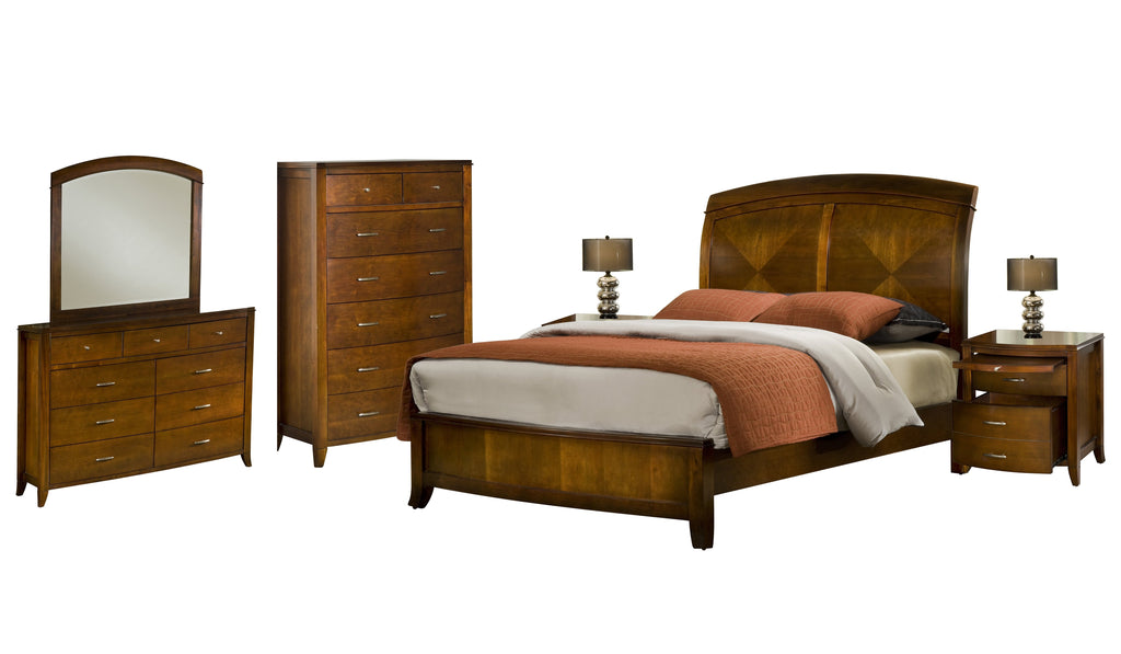 Modus Brighton 6PC Queen Bedroom Set w 2 Nightstand in Cinnamon