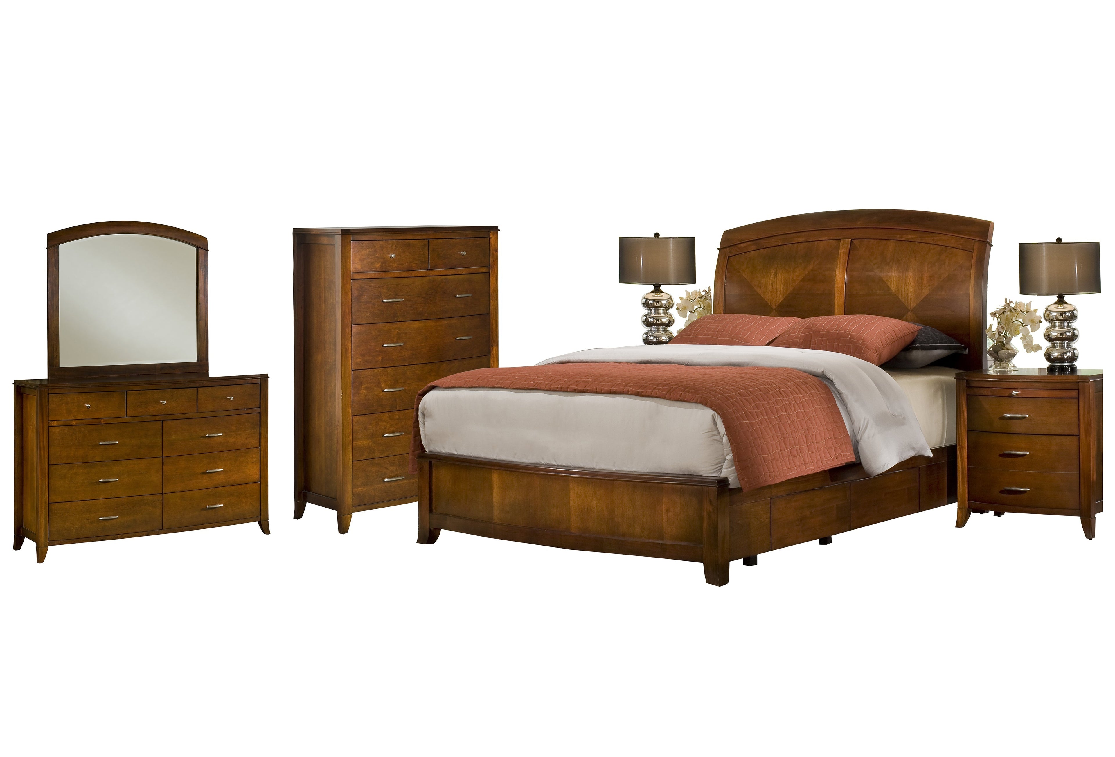 Modus Brighton 6PC Twin Storage Bedroom Set in Cinnamon