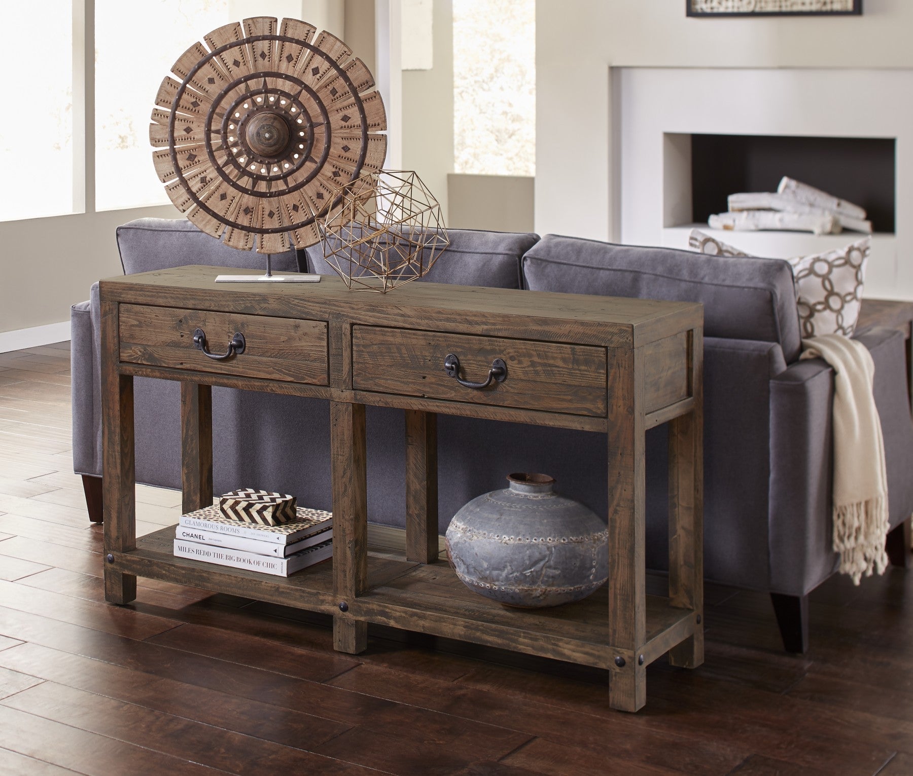 Modus Craster Console Table in Smoky Taupe