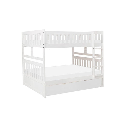Homelegance Galen Full / Full Bunk Bed Twin Trundle in White