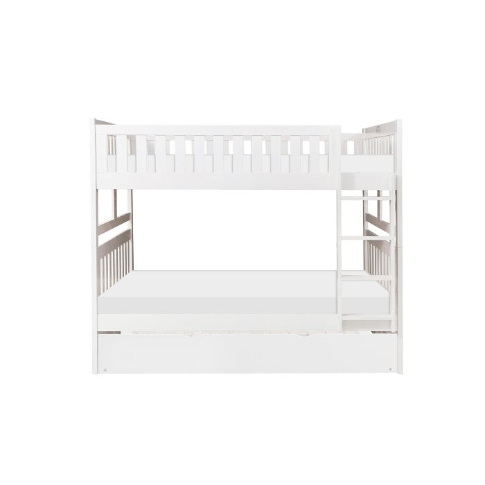 Homelegance Galen Full / Full Bunk Bed Twin Trundle in White