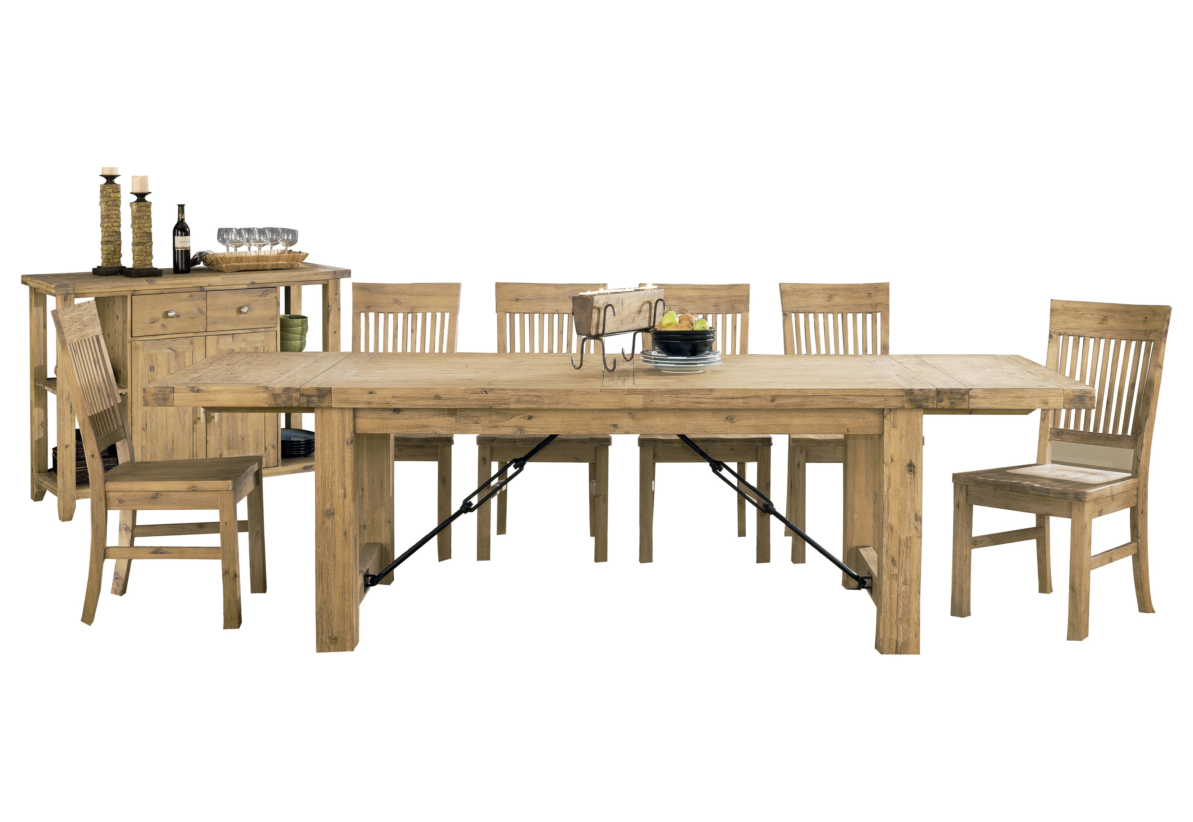 Modus Autumn 8PC Dining Table Six Chair Sideboard Dining Set in Cider