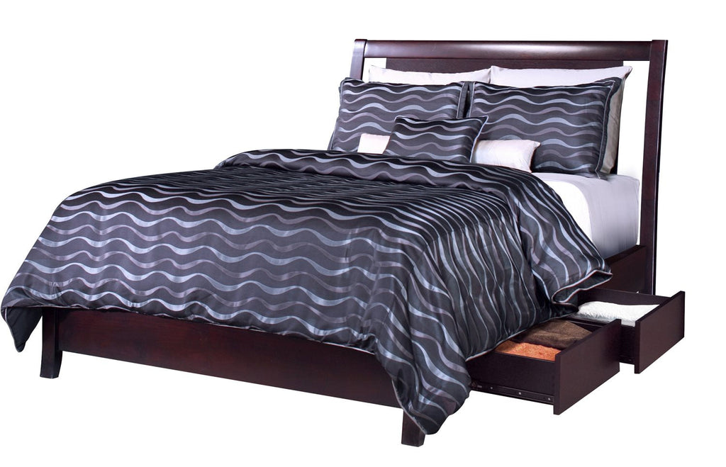 Modus Nevis 4PC Queen Storage Bedroom Set w Nightstand in Espresso