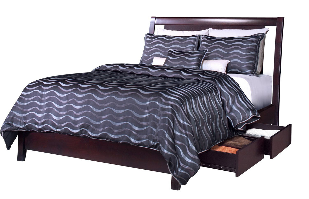 Modus Nevis 4PC Queen Storage Bedroom Set w Nightstand in Espresso