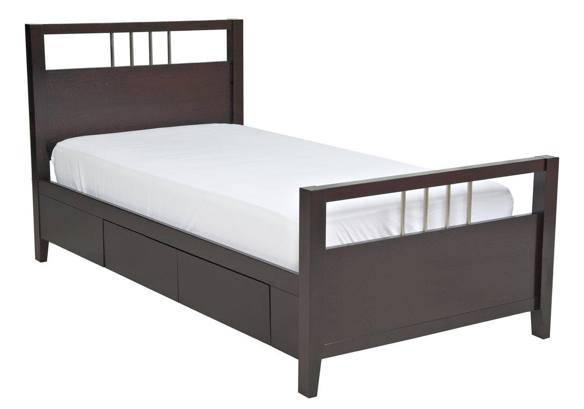 Modus Nevis 4PC Full Platform Storage Bedroom Set in Espresso
