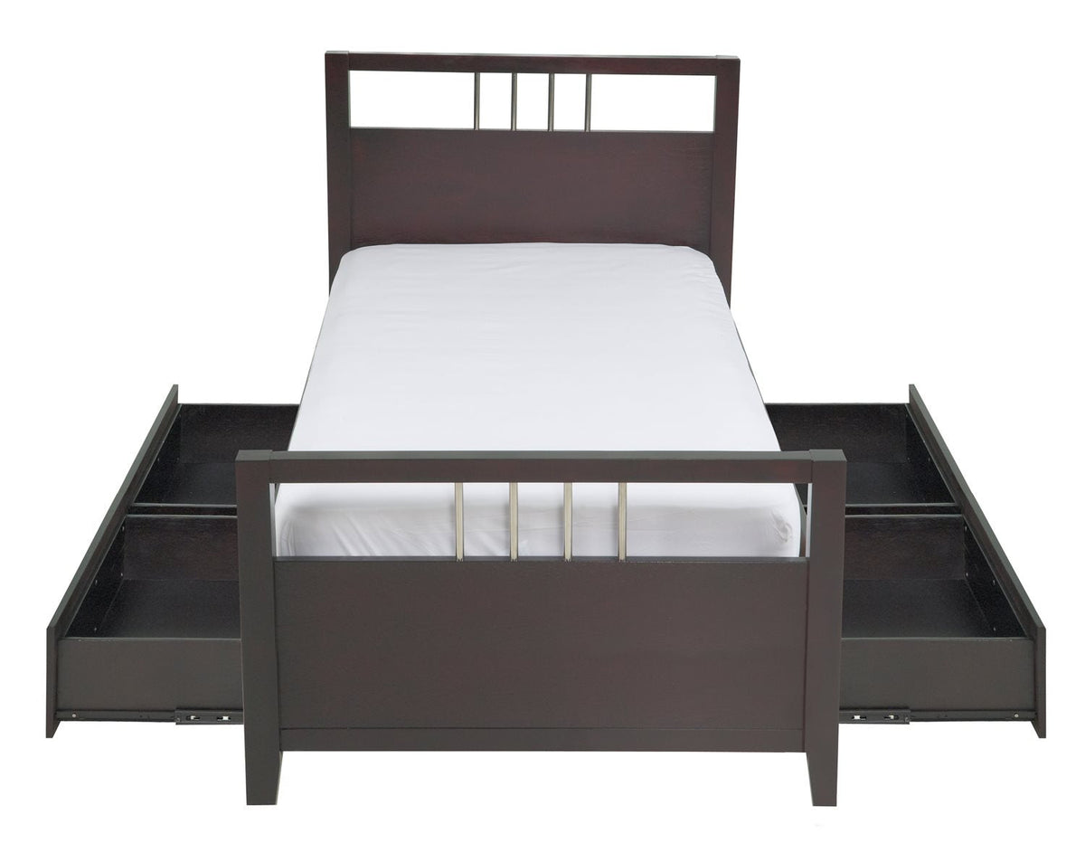 Modus Nevis 4PC Full Platform Storage Bedroom Set in Espresso