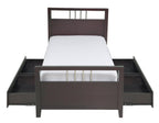 Modus Nevis 4PC E King Platform Storage Bedroom Set w Nightstand in Espresso