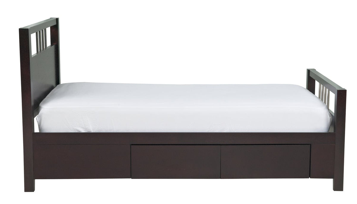 Modus Nevis 4PC E King Platform Storage Bedroom Set w Nightstand in Espresso