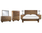 Modus Ocean 6PC Cal King Platform Bed Set in Natural Sengon