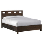 Modus Riva 4PC Queen Storage Bedroom Set w Nightstand in Chocolate Brown