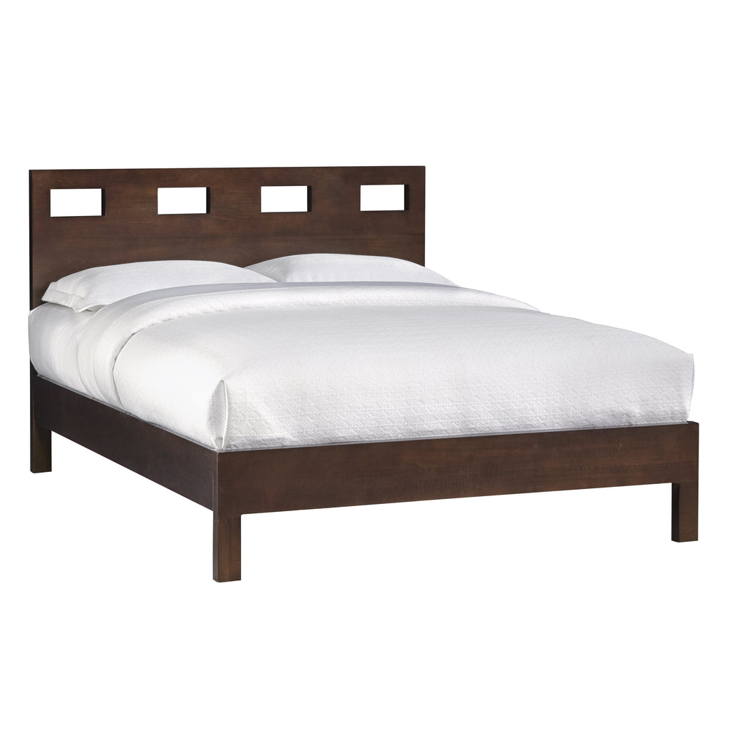 Modus Riva 4PC E King Platform Bedroom Set in Chocolate Brown