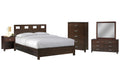 Modus Riva 5PC Cal King Storage Bedroom Set w Chest in Chocolate Brown
