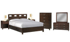 Modus Riva 6PC Twin Storage Bedroom Set in Chocolate Brown