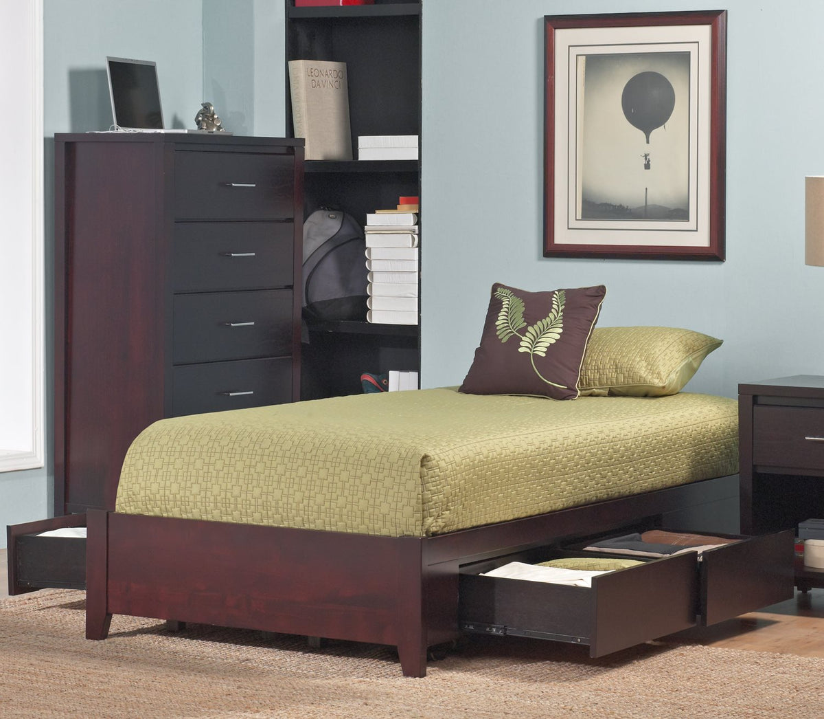 Modus Nevis Full Simple Storage Bed in Espresso