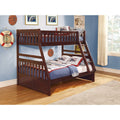 Homelegance Rowe Twin / Full Bunk Bed Twin Trundle in Dark Cherry