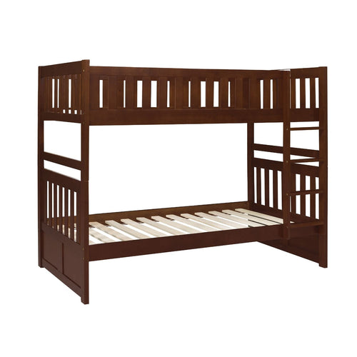 Homelegance Rowe Twin / Twin Bunk Bed Twin Trundle in Dark Cherry