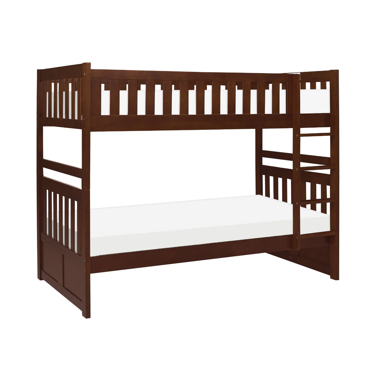 Homelegance Rowe Twin / Twin Bunk Bed Twin Trundle in Dark Cherry