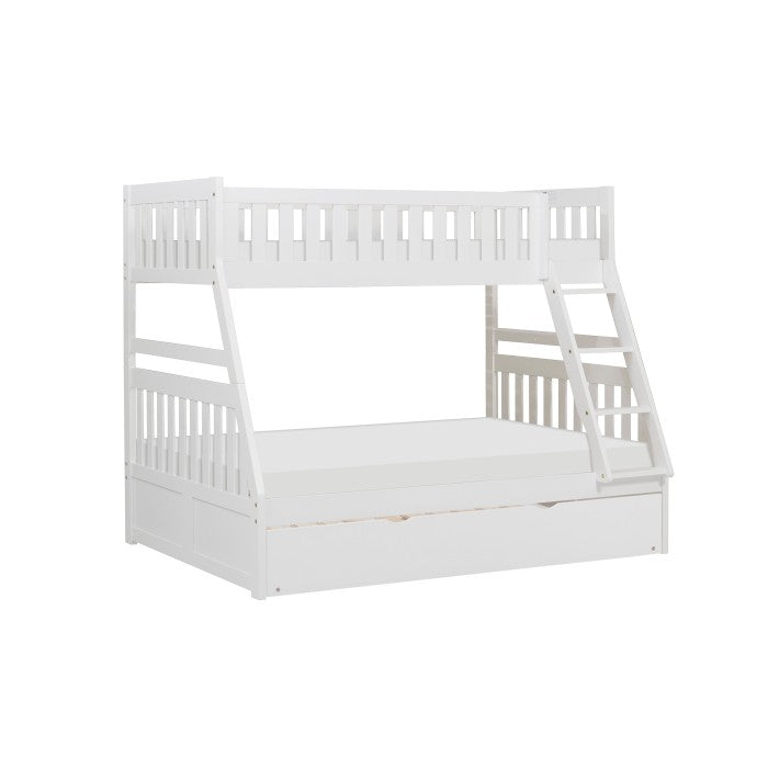 Homelegance Galen Twin / Full Bunk Bed Twin Trundle in White