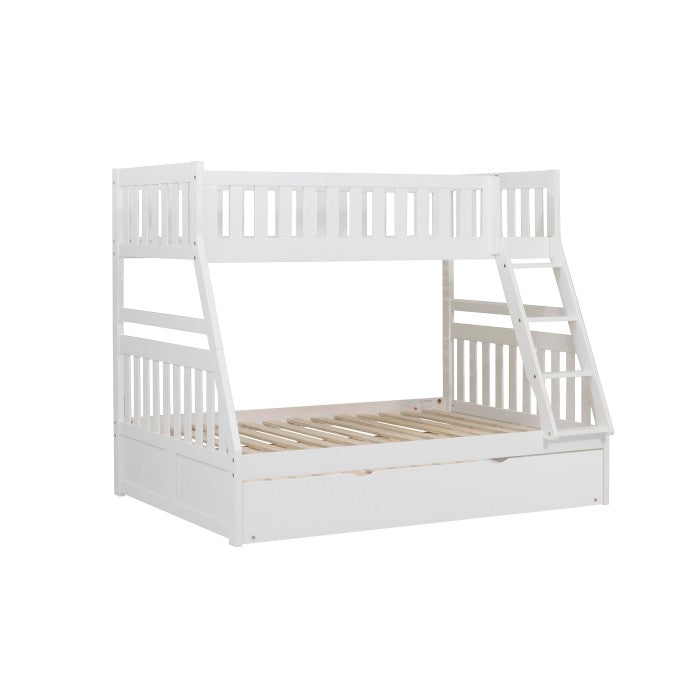 Homelegance Galen Twin / Full Bunk Bed Twin Trundle in White