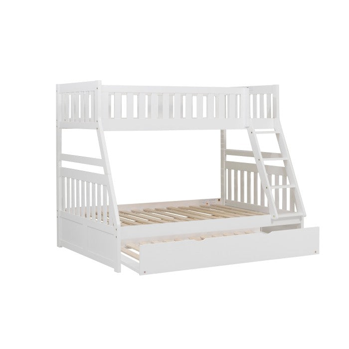 Homelegance Galen Twin / Full Bunk Bed Twin Trundle in White