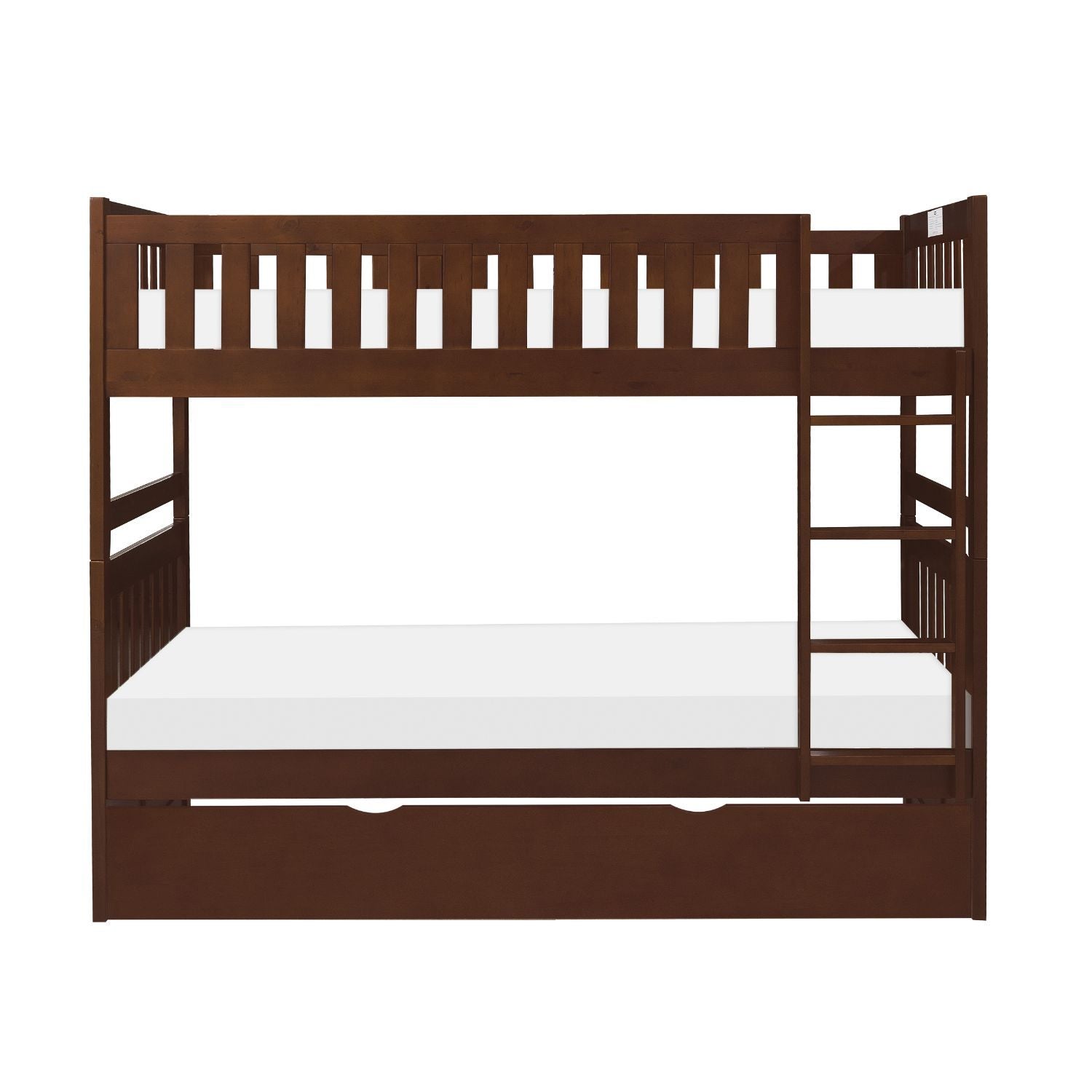 Homelegance Rowe Twin / Twin Bunk Bed Twin Trundle in Dark Cherry