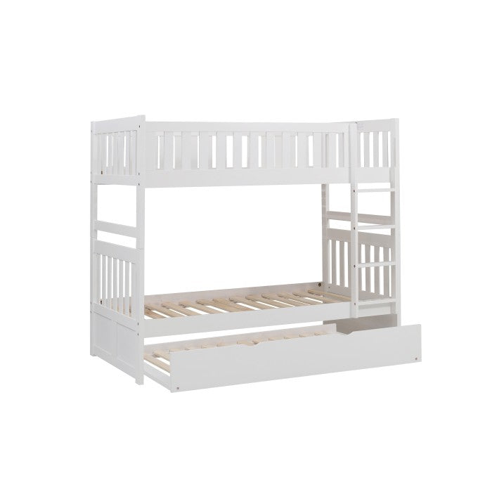 Homelegance Galen Twin / Twin Bunk Bed Twin Trundle in White